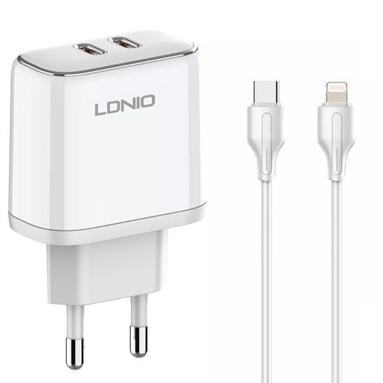 Polnilec 2x USB-C 35W Kabel USB-C Lightning