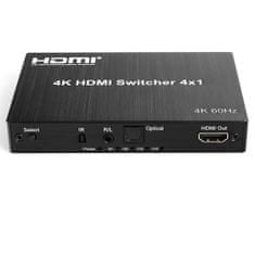 Spacetronik SPH-S410 4K 60Hz HDMI 4/1 kombinator