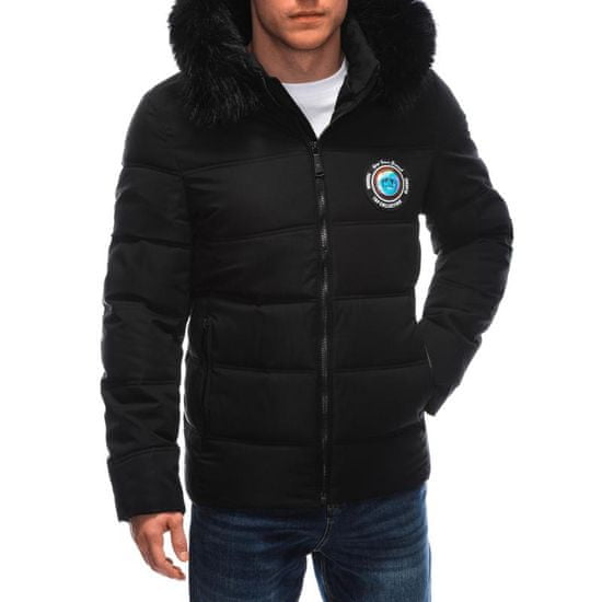 Edoti Moška prešita zimska jakna 576C črna MDN123653