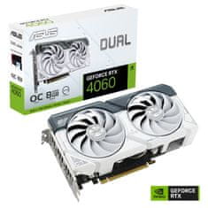 ASUS Dual GeForce RTX 4060 White OC grafična kartica, 8 GB GDDR6 (90YV0JC2-M0NA00)