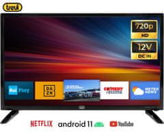 Trevi 2409 LED televizor, 61 cm, SmartTV, Android 11, HD, 220V+12V napajanje, DVB-T2/DVB-S2/CI+, HDMI, USB, Hotel Mode - odprta embalaža