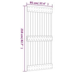 Vidaxl Drsna vrata s kompletom vodil 95x210 cm trdna borovina