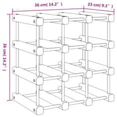 Vidaxl Stojalo za vino za 12 steklenic 36x23x36 cm trdna borovina