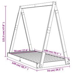 Vidaxl Otroški posteljni okvir bel 70x140 cm trdna borovina