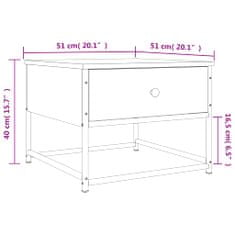 Vidaxl Klubska mizica sonoma hrast 51x51x40 cm inženirski les