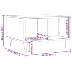 Vidaxl Klubska mizica dimljeni hrast 60x50x36,5 cm inženirski les