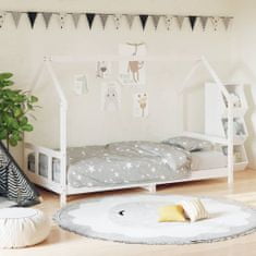 Greatstore Otroški posteljni okvir bel 90x190 cm trdna borovina
