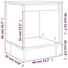 Vidaxl Nočna omarica 2 kosa dimljen hrast 40x35x50 cm inženirski les