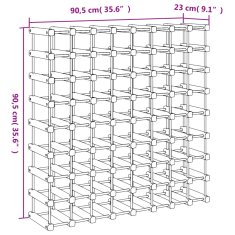 Vidaxl Stojalo za vino za 72 steklenic 90,5x23x90,5 trdna borovina