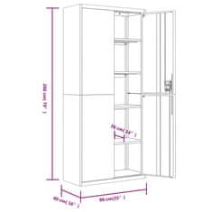 Vidaxl Arhivska omara antracitna 90x40x200 cm jeklo