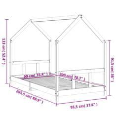 Vidaxl Otroški posteljni okvir bel 90x200 cm trdna borovina