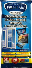 Fresh Air mokri robčki za okna, zaslone, ekrane in mobilne telefone 20 kosov