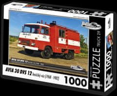 RETRO-AUTA© Puzzle TOVORNJAK št. 29 AVIA 30 DVS 12 gasilsko vozilo (1968-1982) 1000 kosov