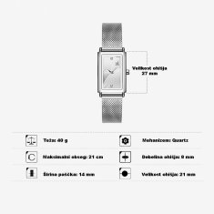 Shengke Ženska ročna ura Square Silver