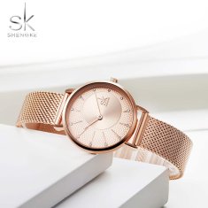 Shengke Ženska ročna ura Wave Rose Gold