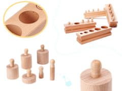 WOWO Lesene Montessori uteži in sortirnik z valji - Montessori Wooden Weights and Sorter with Rollers