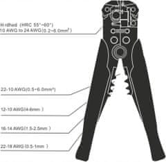 MAR-POL Multifunkcijske klešče za snemanje, stiskanje 0,5-6 mm s konektorji in trakovi, set 100 kosov M49529