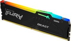 Kingston FURY Beast/DDR5/64GB/6000MHz/CL40/4x16GB/RGB/črna
