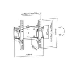 Gembird držalo za TV WM-42T-02, 23"-42" (30 kg), nagibno