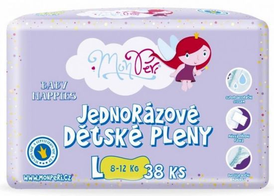 MonPeri Classic plenice za enkratno uporabo L (8-12 kg) 38 kosov