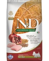 Farmina Granule za pse N&D dog AG senior mini, piščanec, pira, oves in granatno jabolko 2,5 kg