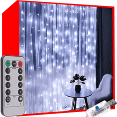 Volino LED dekorativna svetlobna zavesa Havy 300 led usb white