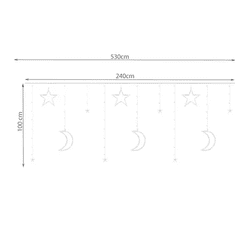 Volino LED dekorativna svetlobna zavesa Stars usb warm