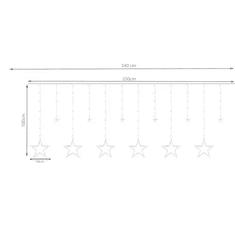 Volino LED dekorativna svetlobna zavesa Stars usb white