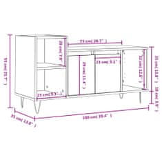 Vidaxl TV omarica bela 100x35x55 cm inženirski les