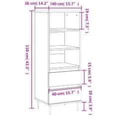 Vidaxl Visoka omara sonoma hrast 40x36x110 cm inženirski les