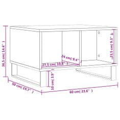 Vidaxl Klubska mizica sonoma hrast 60x50x36,5 cm inženirski les