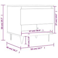 Vidaxl Klubska mizica siva sonoma 50x46x50 cm inženirski les