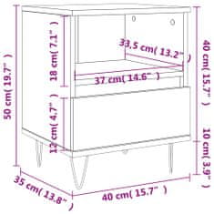 Vidaxl Nočna omarica 2 kosa betonsko siva 40x35x50 cm inženirski les