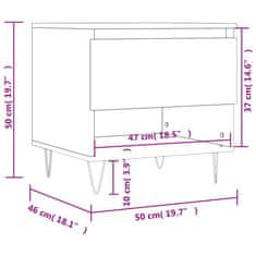 Vidaxl Klubska mizica betonsko siva 50x46x50 cm inženirski les