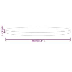 Vidaxl Mizna plošča okrogla bela Ø80x3 cm trdna borovina