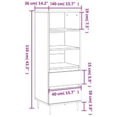 Vidaxl Visoka omara Siva sonoma 40x36x110 cm inženirski les