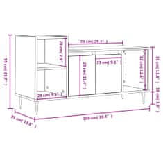 Vidaxl TV omarica bela 100x35x55 cm inženirski les