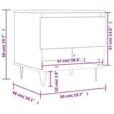 Vidaxl Klubska mizica 2 kosa betonsko siva 50x46x50 cm inženirski les