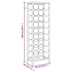 Vidaxl Vinsko stojalo za 27 steklenic črno 34x18x100 cm kovano železo