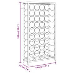 Vidaxl Vinsko stojalo za 45 steklenic črno 54x18x100 cm kovano železo