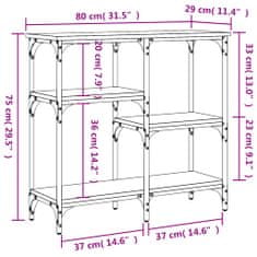 Vidaxl Klubska mizica siva sonoma 80x29x75 cm inženirski les