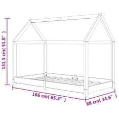 Vidaxl Otroški posteljni okvir iz trdne borovine 80x160 cm