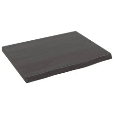 Vidaxl Stenska polica temno rjava 40x30x2 cm trdna hrastovina