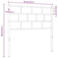 Vidaxl Kovinsko posteljno vzglavje črno 90 cm