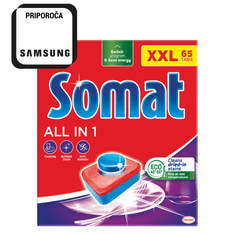 Somat XXL All in One tablete za pomivalni stroj, 65 kosov