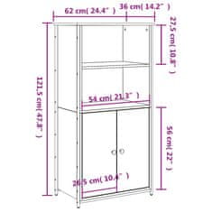 Vidaxl Visoka omara dimljen hrast 62x36x121,5 cm inženirski les