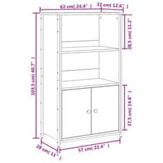 Vidaxl Visoka omara dimljen hrast 62x32x103,5 cm inženirski les