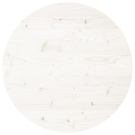 Vidaxl Mizna plošča okrogla bela Ø60x3 cm trdna borovina