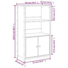 Vidaxl Visoka omara sonoma hrast 62x32x103,5 cm inženirski les