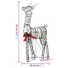 Vidaxl Božični okras družina severnih jelenov 90 LED toplo bela ratan